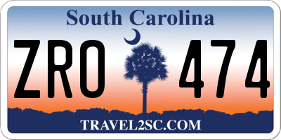 SC license plate ZRO474