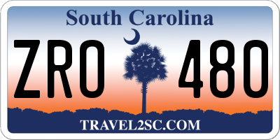 SC license plate ZRO480