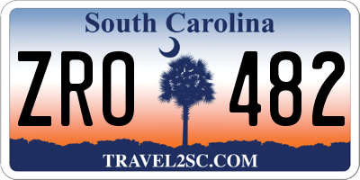 SC license plate ZRO482