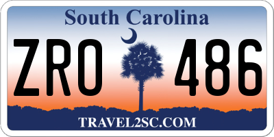 SC license plate ZRO486