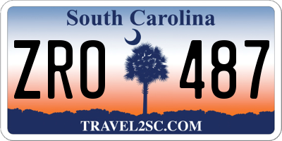 SC license plate ZRO487