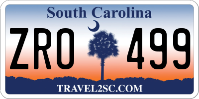SC license plate ZRO499