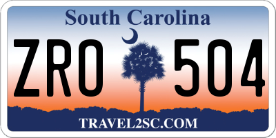 SC license plate ZRO504