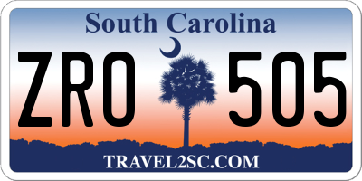 SC license plate ZRO505