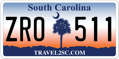 SC license plate ZRO511