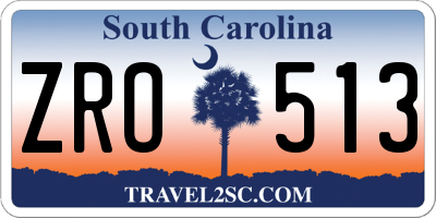 SC license plate ZRO513