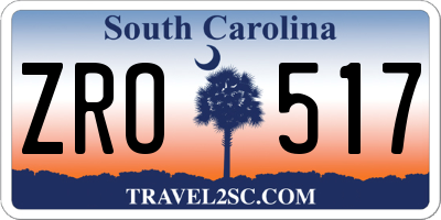 SC license plate ZRO517
