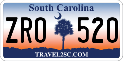 SC license plate ZRO520