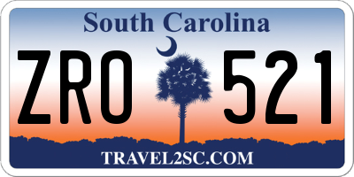 SC license plate ZRO521