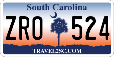 SC license plate ZRO524