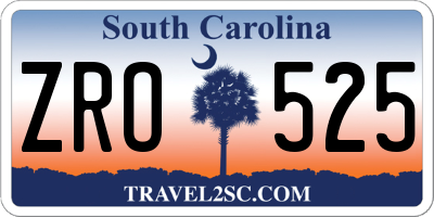 SC license plate ZRO525