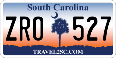 SC license plate ZRO527