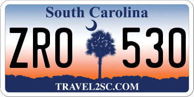 SC license plate ZRO530
