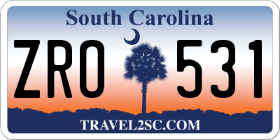 SC license plate ZRO531