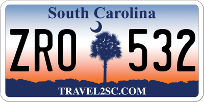 SC license plate ZRO532
