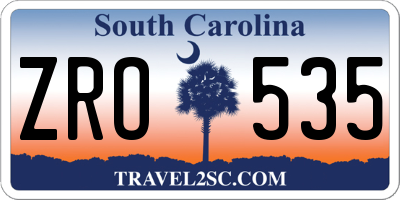SC license plate ZRO535