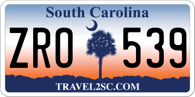 SC license plate ZRO539
