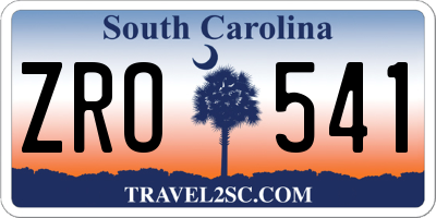 SC license plate ZRO541
