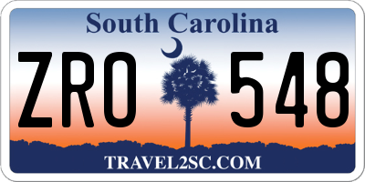 SC license plate ZRO548