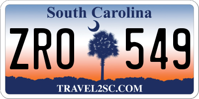 SC license plate ZRO549