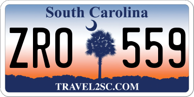 SC license plate ZRO559