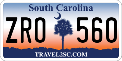 SC license plate ZRO560