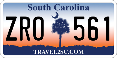 SC license plate ZRO561