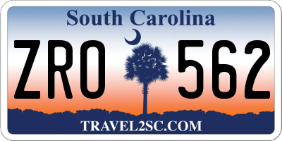 SC license plate ZRO562