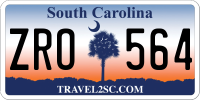 SC license plate ZRO564