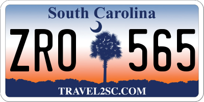 SC license plate ZRO565