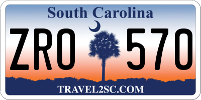 SC license plate ZRO570