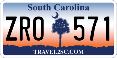 SC license plate ZRO571