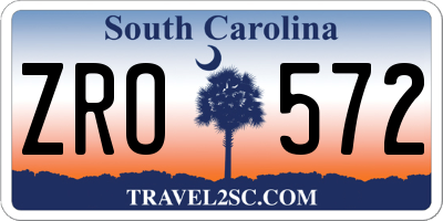 SC license plate ZRO572