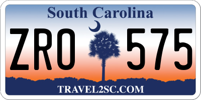SC license plate ZRO575