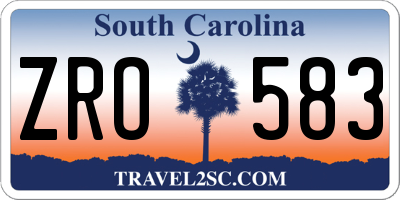 SC license plate ZRO583
