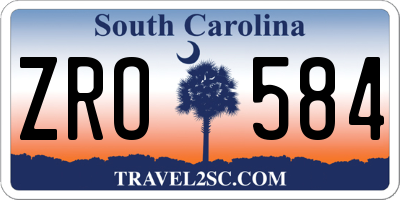 SC license plate ZRO584