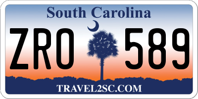 SC license plate ZRO589