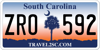 SC license plate ZRO592