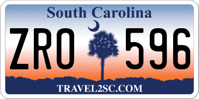 SC license plate ZRO596