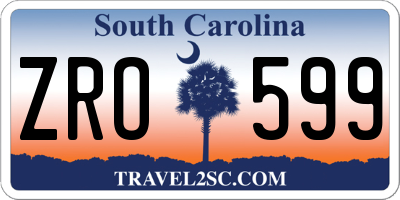 SC license plate ZRO599