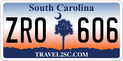 SC license plate ZRO606