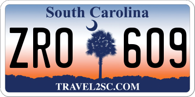 SC license plate ZRO609