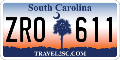 SC license plate ZRO611
