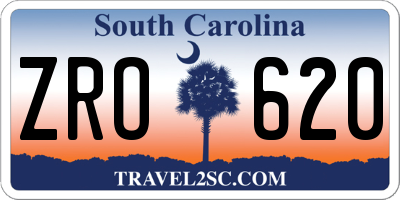 SC license plate ZRO620