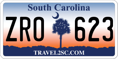 SC license plate ZRO623