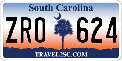 SC license plate ZRO624