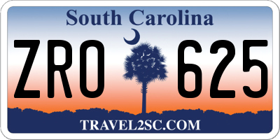 SC license plate ZRO625