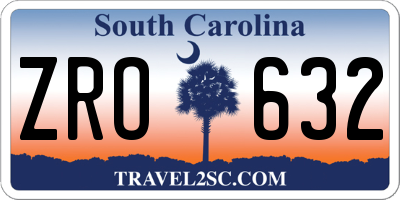 SC license plate ZRO632