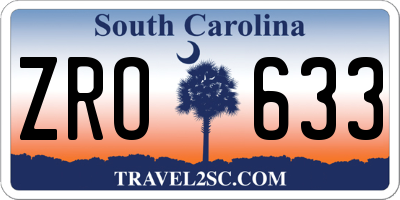 SC license plate ZRO633