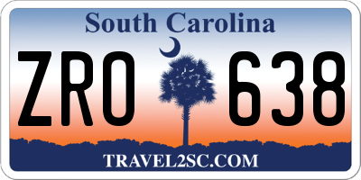 SC license plate ZRO638
